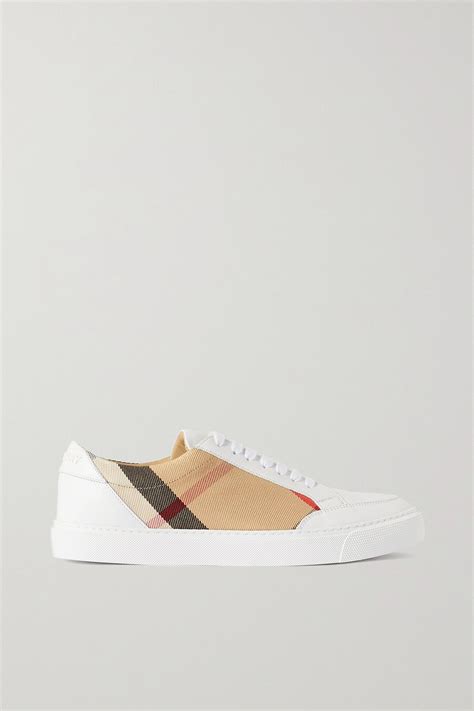 burberry tonal house check sneaker|BURBERRY Checked canvas and leather sneakers.